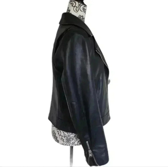 Aritzia Talula Hendrix Leather Jacket Biker  Black Silver Hardware Women's Med - Picture 7 of 16